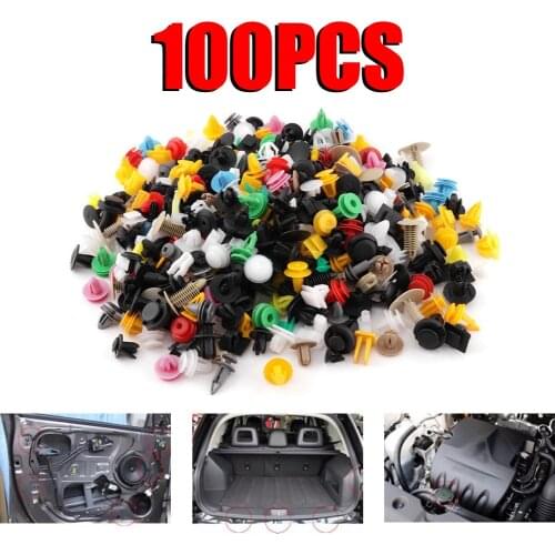 100pcs Universal Mixed Auto Fastener Car Bumper Clips Retainer Car Fastener Rivet Door Panel Liner For All Car