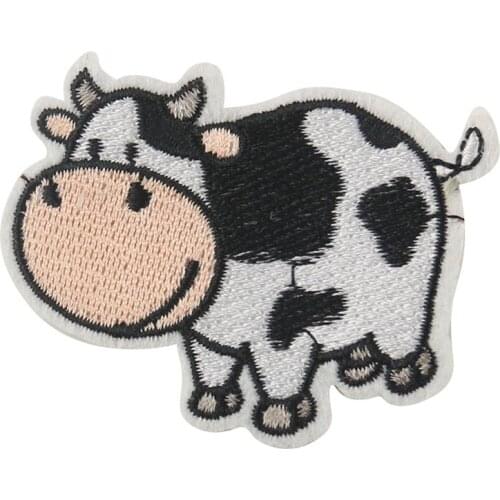 2/5pc Cute Farm Milk Cows Patch Cartoon Animal Embroidery For Backpack Clothes Clothing Costume Bag Hat Diy Decor Applique Badge
