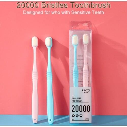 2pcs Ultra Fine Soft Bristle Toothbrush Silk Micron Dense Bristles Eco Friendly Couple Travel For Oral Hygiene Teeth Care Tools