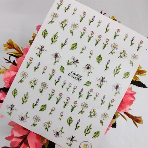3D Nail Art sticker Peel Off Sliders Flowers Nail Decoraciones Sticker Foil Self adhesive Design Manicure Accessories