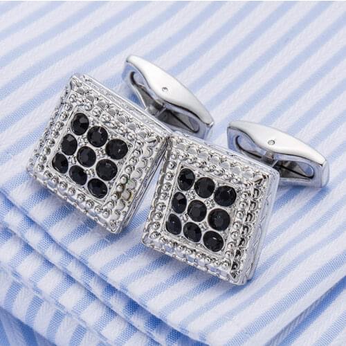 Business Cufflinks Mens French Shirt Fashion Men Women Jewelry Gifts Luxury Rhinestone Cuff Links for Mens