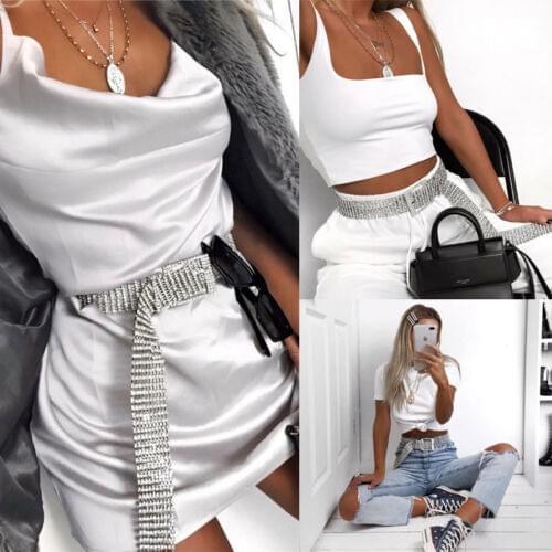 Shiny Belt Waist Chain Crystal Diamond Waistband Full Rhinestone Luxury Diamante Diamond Fashion Party for Ladies Women