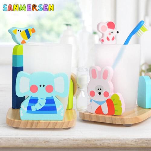 Cute Baby Timing Toothbrush Cup Hourglass 3 Minutes Timer Cup Base Early Education Lovely Anti-fall Sandglass Animal Cup