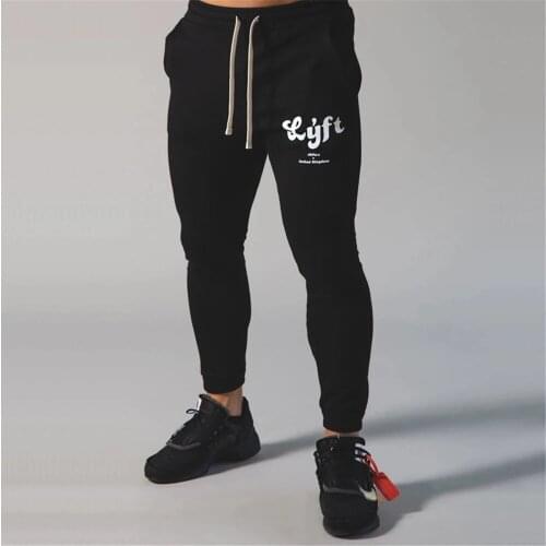 Black Joggers Pants Men Running Sweatpants Cotton Slim Trackpants Gym Fitness Sports Trousers Male Bodybuilding Training Bottoms
