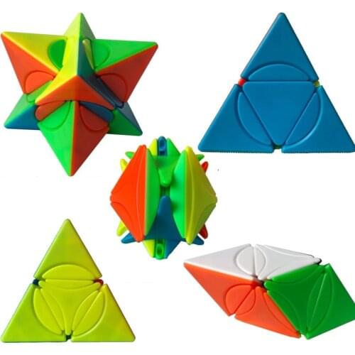 FangShi Lim Skew Pyramdi Colorful Stickerless Speed Cube Strange-shape Magic Cube Brain Teaser Stickerless Cubo Magico
