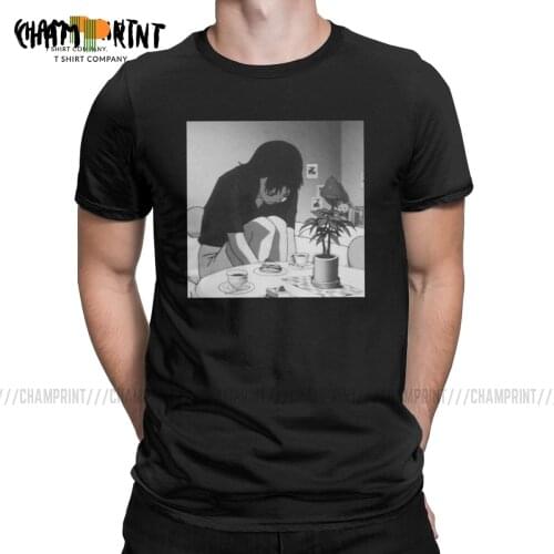 Sad Girls T Shirt Mens 100% Cotton Awesome T-Shirts Round Neck Perfect Blue Satoshi Kon Anime 1997 Tees Short Sleeve Tops Adult