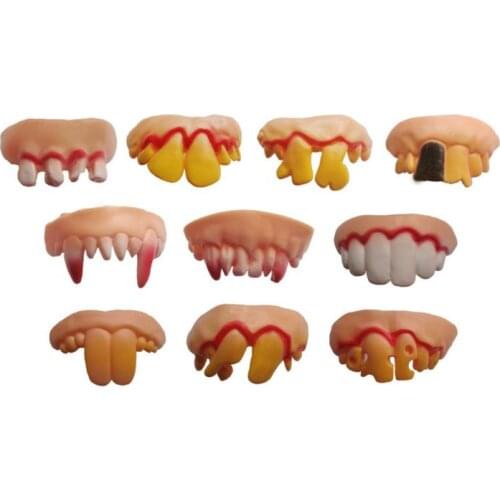 Halloween Horror Decoration Vampires False Teeth Denture Fancy Dress Funny Dental Fake Rotten Teeth Props Costume party decor