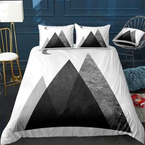3 Scandi Mountains Quilt Cover Pillowcase 3Piece Comforter Bedding Set With Pillow Case Single Double Duvet Cover Home Decora