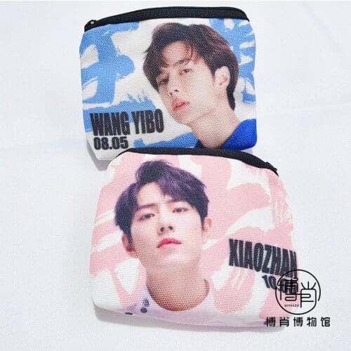 Anime The Untamed Wang Yibo Xiao Zhan Purse Card Holder Bag Billfold Student Double-Side ZERO Wallets Cosplay Xmas Gifts