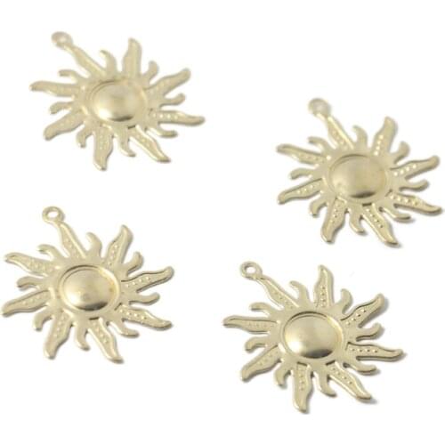 Brass Jewelry Accessories Sun Pendant Earrings Necklace Clothing Gift Decoration Material Pendant DIY Handmade Jewelry