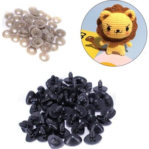 LMDZ Black Plastic Nose with Buckle 6mm-14mm Triangular Manual Cloth Doll Animal Plush Toys DIY Crafts Puppet Dolls Accessories