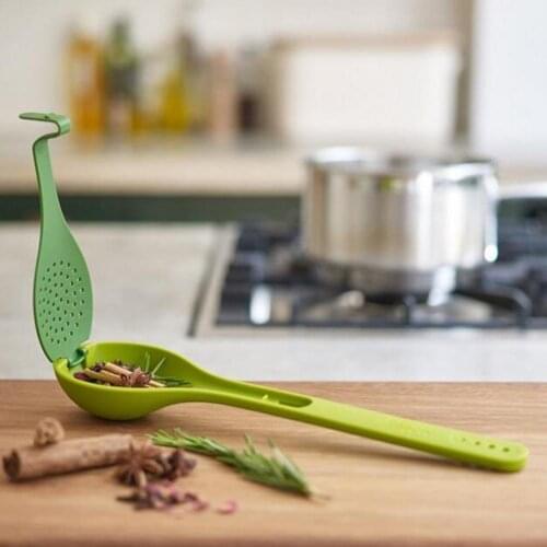 Filter Spoon Seasoning Spoon Heat Resistant Reusable Green Reusable Tea Infuser Spoon for Kitchen