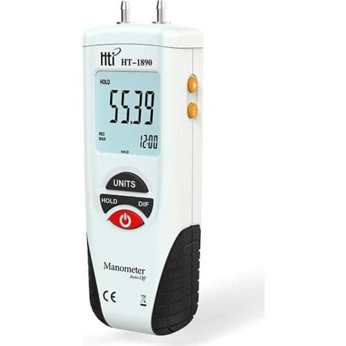 Hti LCD Mini Digital Manometer Differential Gauge Pressure Gauge Air Pressure Meter ±2Psi Data Hold 11 Units