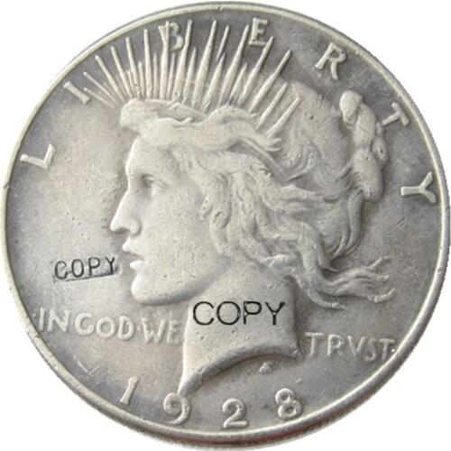 Date 1928-S Peace Dollar Silver Plated Copy Coin