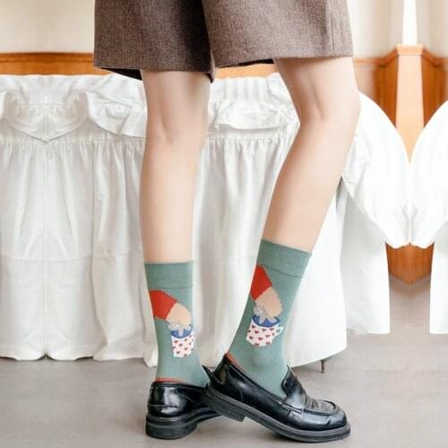 Korean Socks Women Fashion Individuality Creativity Cartoon Couples Unisex Trend Casual Harajuku Autumn Winter Fun Sock Woman