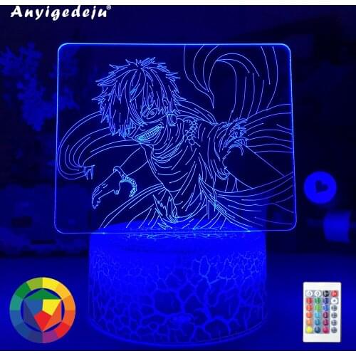 Newest Tokyo Ghoul 3d Lamp Ken Kaneki for Bedroom Decor Nightlight Cool Birthday Gift Acrylic Led Night Light Anime Tokyo Ghoul