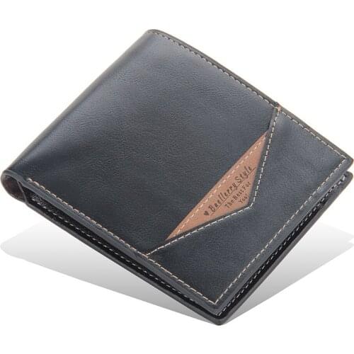 New Leisure Short Wallet Mens Youth Wallet Multi-card Ticket Folder Open Purse