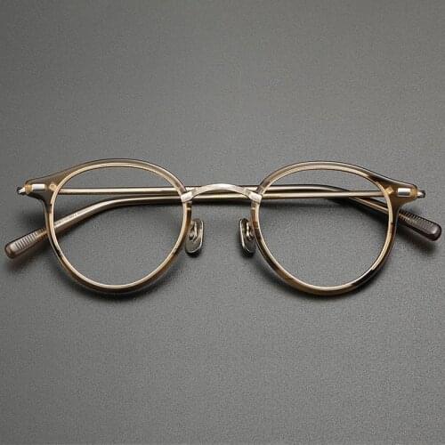 High Quality Vintage glasses frame men round retro acetate optical eyeglasses Myopia reading prescription women eyewear
