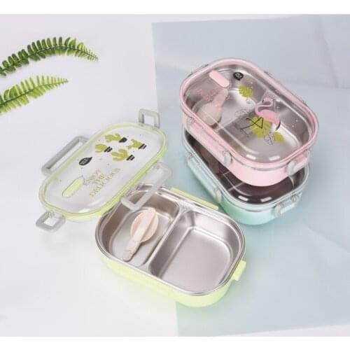 Portable Lunch Box with Compartments Tableware 304 Stainless Steel Kids Meal Prep Bento Box Fruit Food Container Marmita Termica
