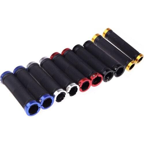 Professional Bicycle Handlebar Cover Lock Non-Slip Rubber Cycling Double Lock Handle Bar Ends Lockable Bicycle Accessories
