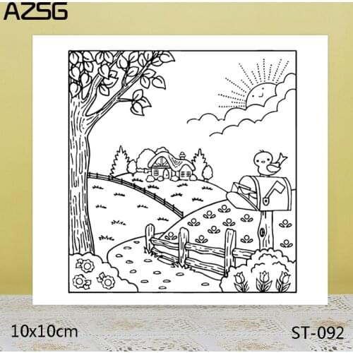 AZSG Landscape Clear Stamps/Seals For DIY Scrapbooking/Card Making/Album Decorative Silicone Stamp Crafts