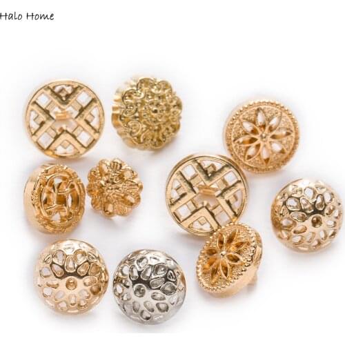 10pcs Hollow Round Small Metal Buttons for Clothing Repair Sewing Replace Decor Handmade Crafts Gifts Cloth