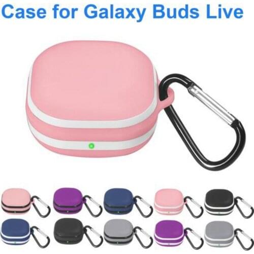 Earphone Cases For Samsung Galaxy Buds Live 2020 Colorful Cover Protection Cover Wireless Bluetooth Earphones Case With Hook