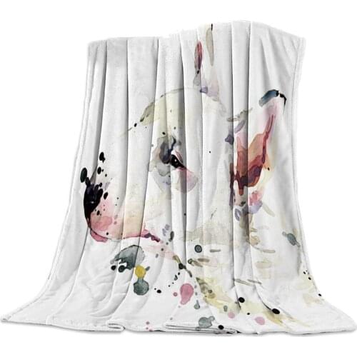 Hand Drawn Melancholy Bull Terrier Dog Throw Blanket Soft Warm Microfiber Blanket Flannel Blanket