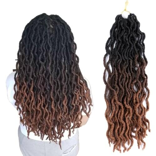 LuxuryFor Braiding Ombre Faux Locs Curly 20inch 24roots Soft Crochet Braids Dread Bohemian Gypsy Locs hair Extensions