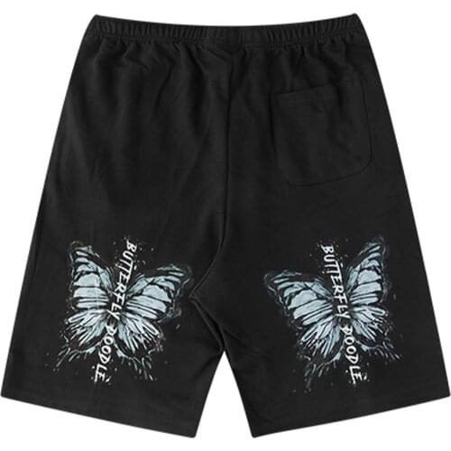 Hip Hop Cargo Shorts Streetwear Joggers Pockets Baggy Pant 2021 Summer Casual Short Lattice Doodle Butterfly Shorts Oversized