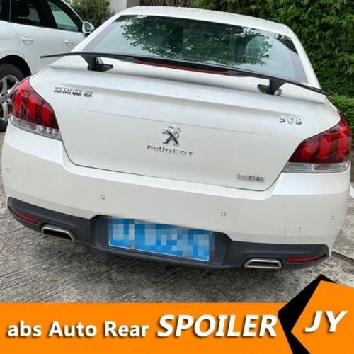 For Peugeot 408 Spoiler 2017-2019 Peugeot 407 508 spoiler nF High Quality ABS Material Car Rear Wing Primer Color Rear Spoiler