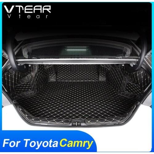 Vtear For Toyota Camry rear trunk custom interior carpets waterproof boot mat floor cover decoration styling accessories parts
