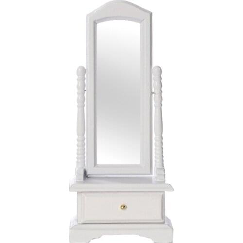 1:12 Mini DollHouse Full-Length Mirror with Drawer Accessory for Kids