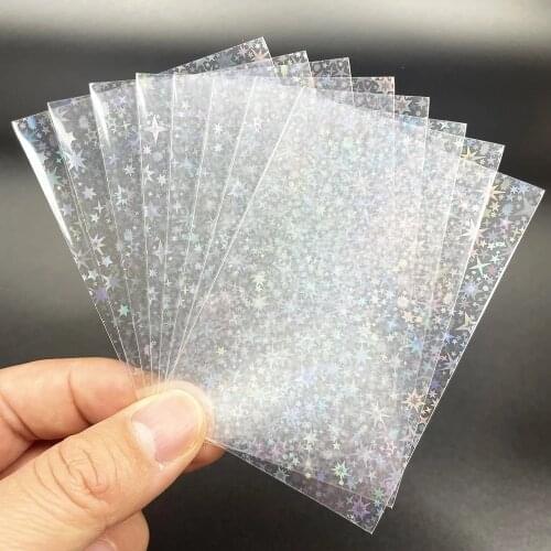 100pcs/Lot Little Star Laser Flashing Card Sleeves for YGO Ultra Super Card Protector Holographic Foil Protective Film Tarot