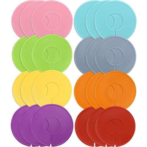 24 Pieces 8 Colors Clothing Size Dividers Round Hangers Closet Dividers