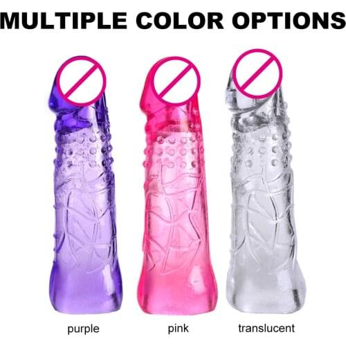 3pc Transparent Men Time-lapse Delay Set Extension Cover Increase Thickening Long-lasting Softnes Husband and Wife Love Lock Sex