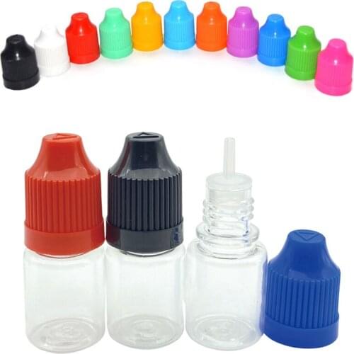 500pcs PET Clear 5ml Plastic Dropper Bottle with Childproof Cap for Eye Liquid Needle Vial Empty Essential Oil Container
