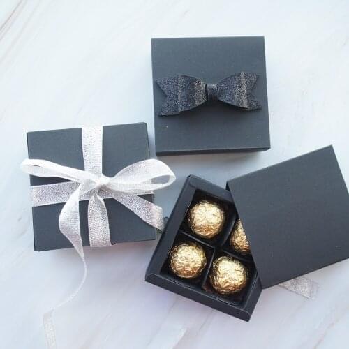 9*9*3.5CM black 10 set Chocolate Paper Box valentines day Christmas Birthday Party Gifts Packing Storage Boxes
