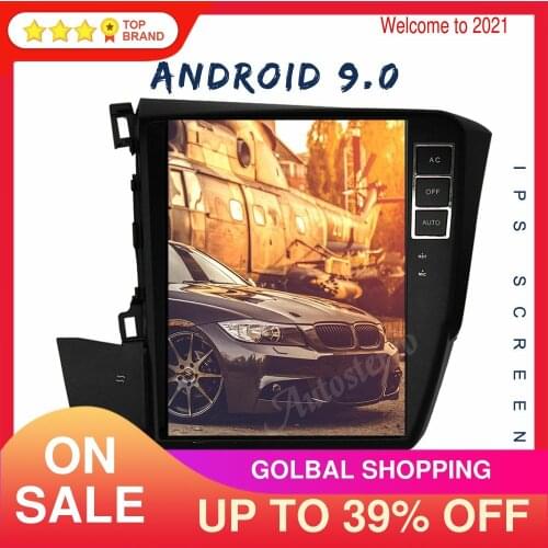 Android 9.0 4+128G Tesla Style Car GPS Navigation For Honda Civic 2012-2015 Auto Stereo Head Unit Multimedia Player Carplay NAVI