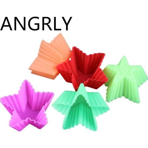 ANGRLY 10pcs kitchen accessories silicone mold tarte cosmetics makeup cake decorating tools soap mold cookie cutter cake tool