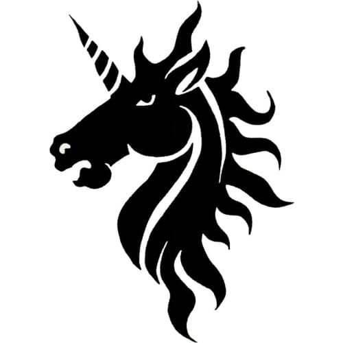 Car Stickers Funny Party Unicorn PVC Car Decoration Accessories Stickers Creative Waterproof Sunscreen Black/white,18cm*13cm