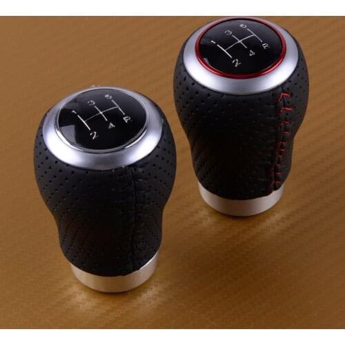Beler Red Silver 5 Speed Metal Universal Car Manual Transmission Gear Shift Knob Shifter Lever Stick Knob Head Accessories Auto