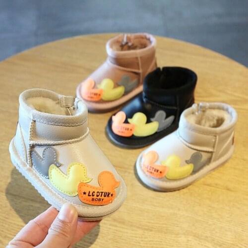New Baby Snow Boots Baby Toddler Boys Girls Winter Shoes 0-3 Years Old Kids Shoes Plush Warm Soft Bottom Non-slip Children Boots