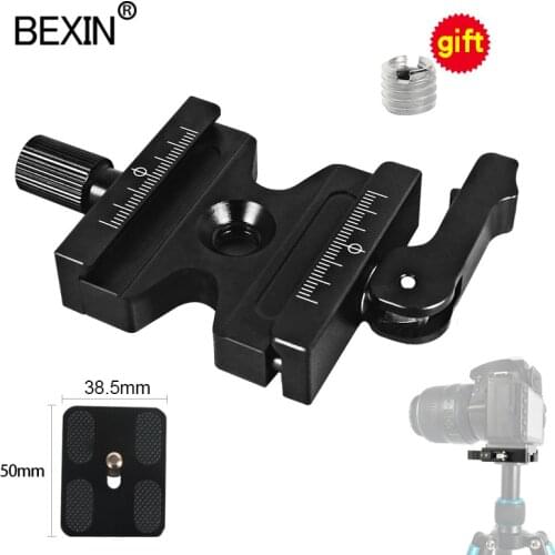 Double lock camera quick release clamp camera clamp aluminum tripod adapter quick mount accessories for the dslr camera