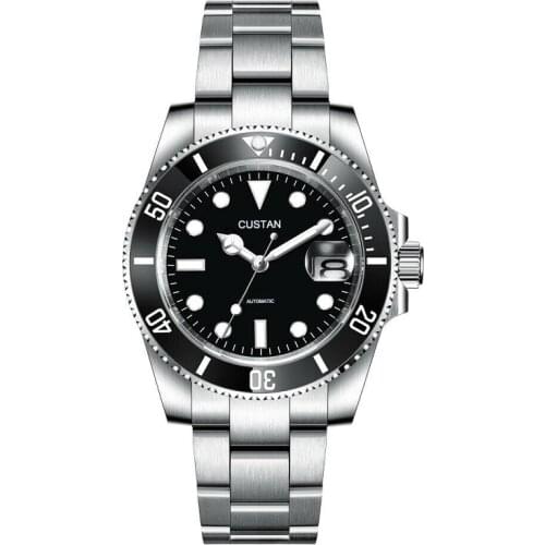 Sterile Dial Mens Diving Watches 10ATM Waterproof Sapphire Glass Super Luminous Ceramic Bezel Automatic Wristwatch Male Clock