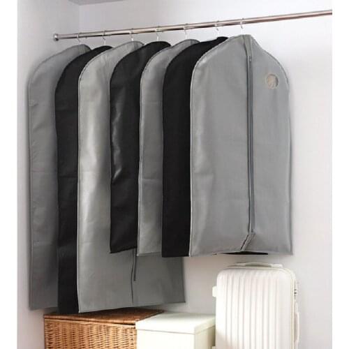 Clothes Dust Cover With Zipper Storage Bag Garment Costume Protector Suit Case Home Organizer Non-woven Craft 1PCS