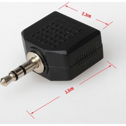 Etmakit 3.5mm Audio Stereo Splitter Adapter Plug to 2 Female Jack for Earphone Headset NK-Shopping