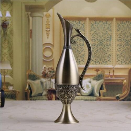 Europe H23CM bronze color vintage vase home decoration metal vases alloy metal flower vase for home decoration flower vasesHP008