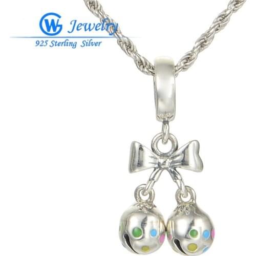 Hot Sale 925 Sterling Silver Bells Charm Fit Bracelet Necklace Authentic Luxury Jewelry Christmas Gift GW Jewelry S127H20