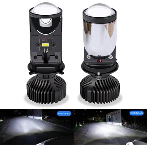 2pcs H4 9003 LED Mini Bi-LED Projector Headlight Lens 6000K H4 LED Headlamp Retrofit Car Styling High Low Lights 12v 24v